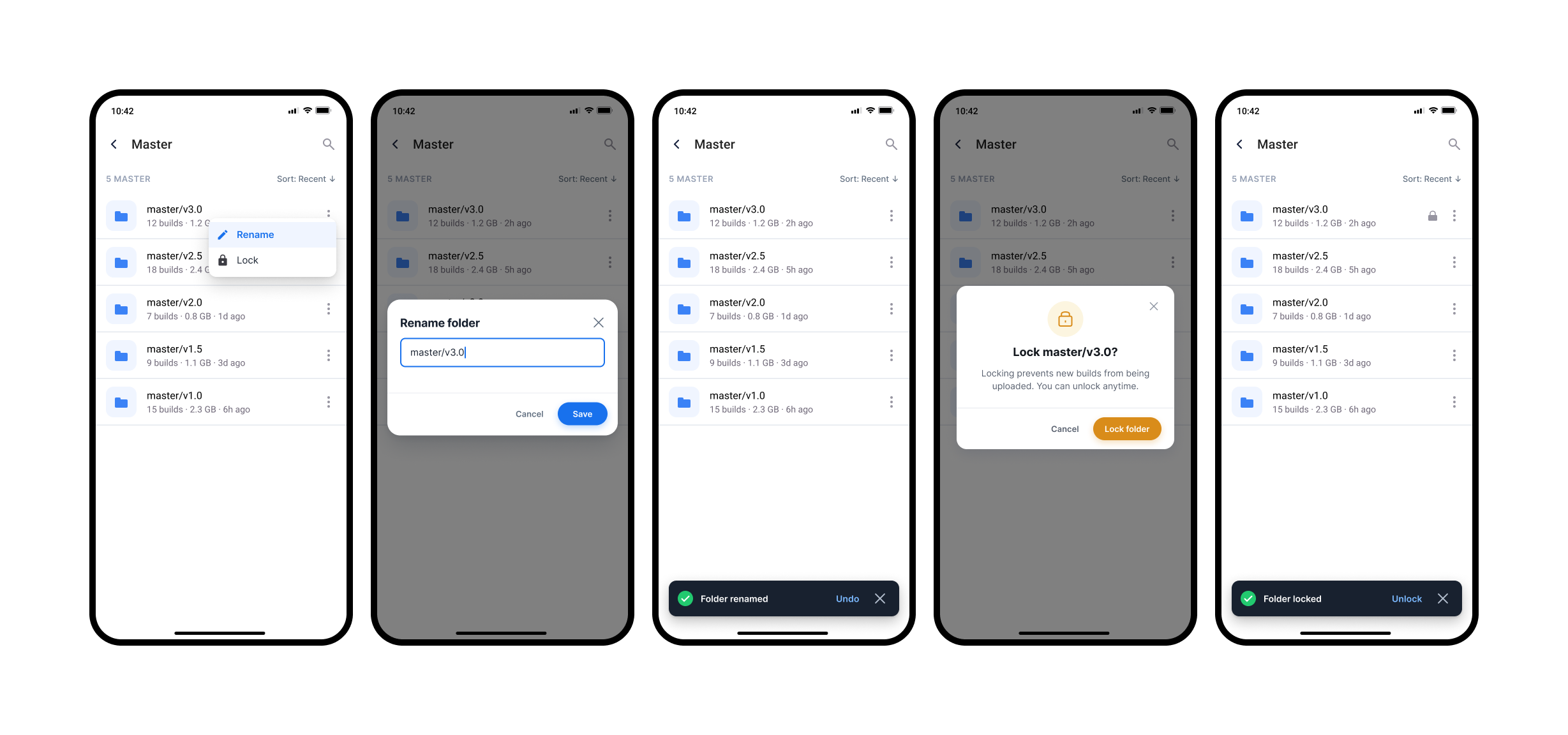 Folder actions