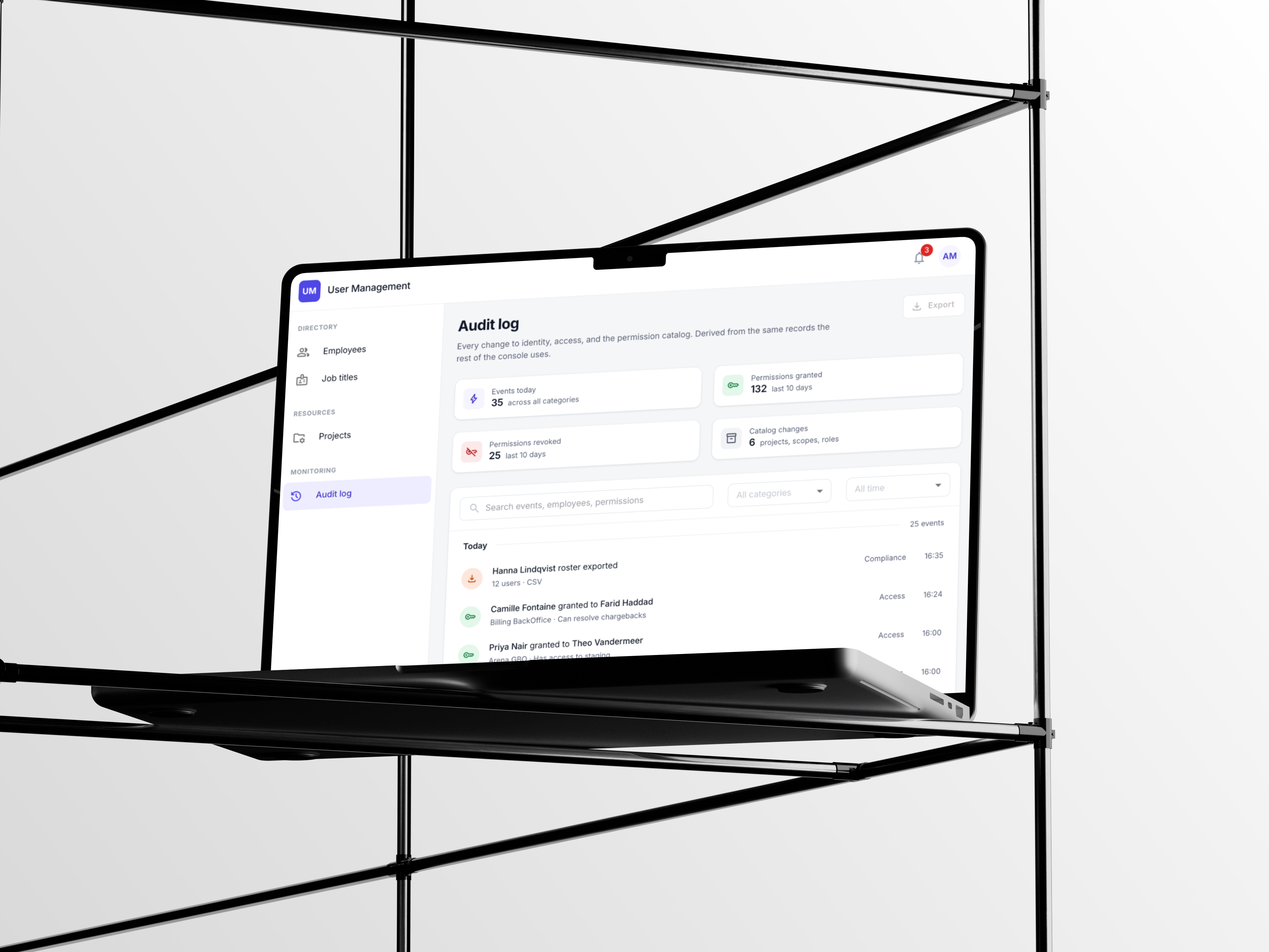 User & access management — game studio